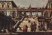 Bernardo Bellotto Capriccio, Palasttreppe oil painting on canvas